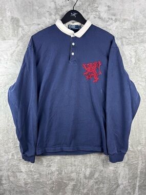 Vintage Polo Ralph Lauren Rugby Shirt Mens Large Griffon Long Sleeve Gryphon